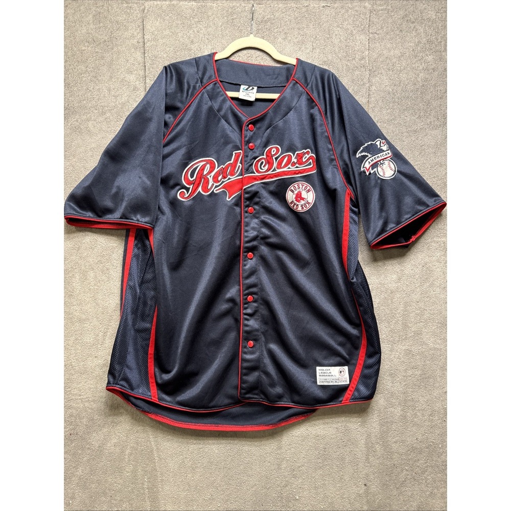 Boston Red Sox Jersey Dynasty Mens 2XL Blue Stitched MLB Baseball